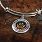 JL1807003 My Mind Still Talks To You Red Cardinals Golden Celtic Knot Paws And Galaxy Circle Adjustable Luxury Bangle with Back Engraving