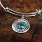 My Mind Still Talks To You Blue Butterflies Tree Of Life 020520VTC19 Circle Adjustable Luxury Bangle with Back Engraving