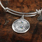 JL1507011 My Mind Still Talks To You Hummingbirds Silver One Paw Circle Adjustable Luxury Bangle with Back Engraving