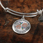 JL1507008 My Mind Still Talks To You Hummingbirds Rose Gold Paw Circle Adjustable Luxury Bangle with Back Engraving