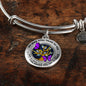 JL2207032 My Mind Purple Butterflies Gold Diamond Tree Of Life And Galaxy Circle Adjustable Luxury Bangle with Back Engraving