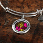 Those We Love Don't Go Away Pink Butterflies Tree Of Life TM070606 Circle Adjustable Luxury Bangle with Back Engraving