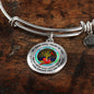 JL1407011 My Mind Still Talks To You Red Cardinals Opal Gold Tree Of Life And Dark Circle Adjustable Luxury Bangle with Back Engraving