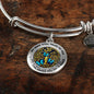 JL2407004 My Mind Still Talks To You Blue Butterflies Gold Celtic Tree Of Life And Galaxy Circle Adjustable Luxury Bangle with Back Engraving