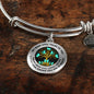 My Mind Still Talks To You Turquoise Butterflies Golden Tree Of Life 020520VTC03 Circle Adjustable Luxury Bangle with Back Engraving