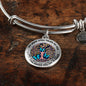 JL2407005 My Mind Still Talks To You Blue Butterflies Rose Gold Celtic Tree Of Life And Galaxy Circle Adjustable Luxury Bangle with Back Engraving