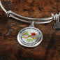 JL2107010 My Mind Still Talks To You Gold Dragonflies Rose Infinity Golden Circle Adjustable Luxury Bangle with Back Engraving