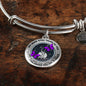 JL2207038 My Mind Purple Butterflies Black Tree Of Life Circle Adjustable Luxury Bangle with Back Engraving