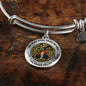JL2407100 My Mind Still Talks To You Red Cardinals Gold Celtic Tree Of Life And Galaxy Circle Adjustable Luxury Bangle with Back Engraving