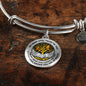 B0713017 My Mind Still Talks To You Orange Butterflies Gold Tree Of Life With Heart Wings Circle Adjustable Luxury Bangle with Back Engraving