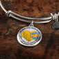 JL1407019 My Mind Still Talks To You Turquoise Dragonflies Heart Wing Gold Circle Adjustable Luxury Bangle with Back Engraving
