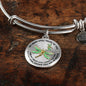 My Mind Still Talks To You Golden Dragonflies 2 Circle Adjustable Luxury Bangle with Back Engraving