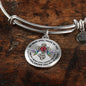 JL2107001 My Mind Hummingbird Rose Cross Circle Adjustable Luxury Bangle with Back Engraving