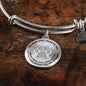 JL1507011 My Mind Silver One Paw Circle Adjustable Luxury Bangle with Back Engraving