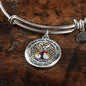 JL2407104 My Mind Still Talks To You Red Cardinals Black Celtic Tree Of Life Circle Adjustable Luxury Bangle with Back Engraving
