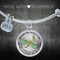 My Mind Still Talks To You Golden Dragonflies 2 Circle Adjustable Luxury Bangle with Back Engraving