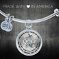 JL1507011 My Mind Still Talks To You Hummingbirds Silver One Paw Circle Adjustable Luxury Bangle with Back Engraving