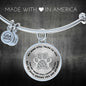 JL1507011 My Mind Silver One Paw Circle Adjustable Luxury Bangle with Back Engraving