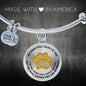 JL1507012 My Mind Gold One Paw Circle Adjustable Luxury Bangle with Back Engraving