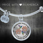 JL1507008 My Mind Still Talks To You Hummingbirds Rose Gold Paw Circle Adjustable Luxury Bangle with Back Engraving