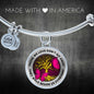 Those We Love Don't Go Away Pink Butterflies Tree Of Life TM070606 Circle Adjustable Luxury Bangle with Back Engraving