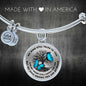 My Mind Still Talks To You Blue Butterflies Tree Of Life 020520VTC19 Circle Adjustable Luxury Bangle with Back Engraving