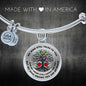 JL1407045 My Mind Still Talks To You Green Hummingbirds Tree Of Life And Wings Rose Circle Adjustable Luxury Bangle with Back Engraving