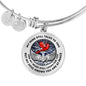 C0713005 My Mind Still Talks To You Red Cardinal Silver Tree Of Life With Heart Wings Circle Adjustable Luxury Bangle with Back Engraving