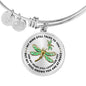My Mind Still Talks To You Golden Dragonflies 2 Circle Adjustable Luxury Bangle with Back Engraving