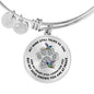JL1507011 My Mind Still Talks To You Hummingbirds Silver One Paw Circle Adjustable Luxury Bangle with Back Engraving