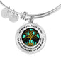 My Mind Still Talks To You Turquoise Butterflies Golden Tree Of Life 020520VTC03 Circle Adjustable Luxury Bangle with Back Engraving