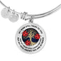 My Mind Still Talks To You 3 Ladybugs Tree Of Life Circle Adjustable Luxury Bangle with Back Engraving