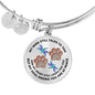 JL1507009 My Mind Turquoise Dragonflies Rose Gold Paw Circle Adjustable Luxury Bangle with Back Engraving