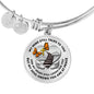 B0713018 My Mind Still Talks To You Orange Butterflies Stair Way To Heaven With Gold Cross Circle Adjustable Luxury Bangle with Back Engraving
