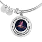 My Mind Still Talks To You Hummingbird Circle Adjustable Luxury Bangle with Back Engraving