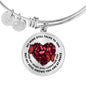 KTB001 My Mind Still Talks To You Red Butterfly Broken Heart Circle Adjustable Luxury Bangle with Back Engraving