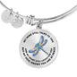 My Mind Still Talks To You Dragonfly Circle Adjustable Luxury Bangle with Back Engraving