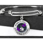 JL2207038 My Mind Purple Butterflies Black Tree Of Life Circle Adjustable Luxury Bangle with Back Engraving