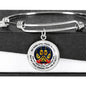 JL1807003 My Mind Still Talks To You Red Cardinals Golden Celtic Knot Paws And Galaxy Circle Adjustable Luxury Bangle with Back Engraving