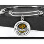 B0713017 My Mind Still Talks To You Orange Butterflies Gold Tree Of Life With Heart Wings Circle Adjustable Luxury Bangle with Back Engraving