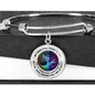 JL1507002 Turquoise Dragonflies And Tree Of Life Colorful Circle Adjustable Luxury Bangle with Back Engraving