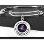 My Mind Still Talks To You Hummingbird Circle Adjustable Luxury Bangle with Back Engraving