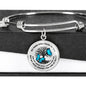 My Mind Still Talks To You Blue Butterflies Tree Of Life 020520VTC19 Circle Adjustable Luxury Bangle with Back Engraving