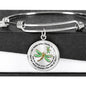 My Mind Still Talks To You Golden Dragonflies 2 Circle Adjustable Luxury Bangle with Back Engraving