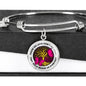 Those We Love Don't Go Away Pink Butterflies Tree Of Life TM070606 Circle Adjustable Luxury Bangle with Back Engraving