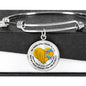 JL1407019 My Mind Still Talks To You Turquoise Dragonflies Heart Wing Gold Circle Adjustable Luxury Bangle with Back Engraving