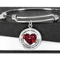 KTB001 My Mind Still Talks To You Red Butterfly Broken Heart Circle Adjustable Luxury Bangle with Back Engraving