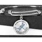 My Mind Still Talks To You Dragonfly Circle Adjustable Luxury Bangle with Back Engraving