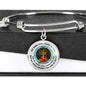 JL1407011 My Mind Still Talks To You Red Cardinals Opal Gold Tree Of Life And Dark Circle Adjustable Luxury Bangle with Back Engraving