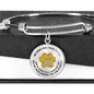 JL1507012 My Mind Gold One Paw Circle Adjustable Luxury Bangle with Back Engraving